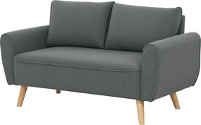 HOMCOM Kétfős Kanapé 2 Párnával, 54 cm Mély Ülésekkel Bélelt Kanapé, Kordbársony Kétfős Kanapé Fa Kerettel, 2-Fős Kanapé Nappaliba, Hálószobába, Irodá
