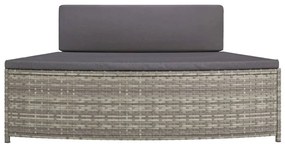 2 db szürke polyrattan pezsgőfürdő pad párnával