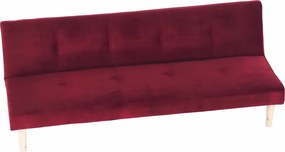 Kanapé széthúzhatós, bordó/tölgy, ALIDA