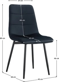 Étkezőszék, fekete Velvet szövet/fém, DAMIA TYP 1