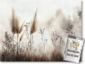 Fotótapéta Flizelina Mezei Fű Rét Természet Köd Bézs Boho 250x175 ragasztó