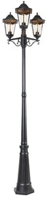 Kültéri lámpa fekete 220 cm 3-lámpás IP44 - Havana
