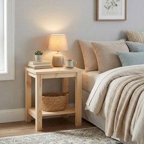 Éjjeliszekrény, masszív/természetes, FOSIL