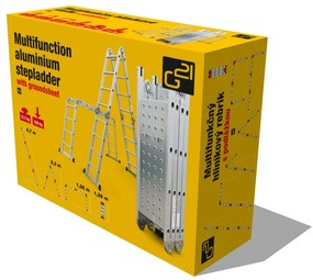 G21 GA-SZ-4x4-4,6M multifunkciós alumínium létra + dobogó