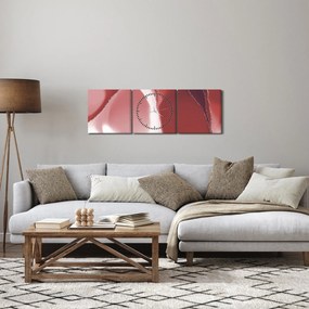 Kép - Piros absztrakt virág N⁰3 (órával) (90x30 cm)