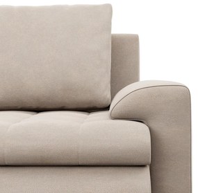 Tokio U sarokkanapé, 3 ágyneműtartóval, bársony, baloldali, bézs