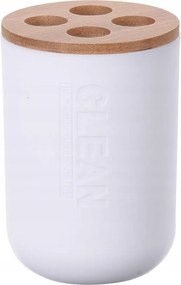 Tárolódoboz Fehér Fogkefetartó Bögre Fürdőszoba Bambusz Fürdőszoba