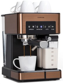 Klarstein Arabica Comfort, kávégép portaszűrővel, 1350 W, 20 bar, 1,8 l, érintőképernyő