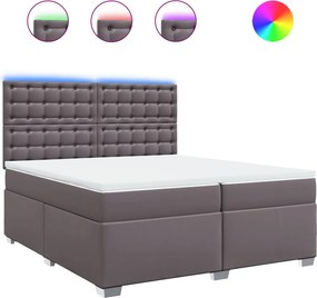 vidaXL szürke műbőr rugós ágy matraccal 200 x 200 cm