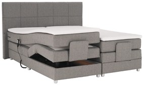Elektromos állítható ágy, boxspring, szürke, 160x200, MURKO NEW