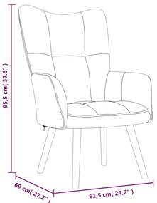 barna bársony pihenőfotel