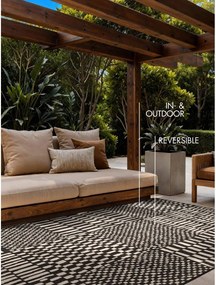 Fekete-krémszínű kültéri-beltéri szőnyeg 160x230 cm Haringey Barkham – Ted Baker