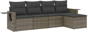 vidaXL 5 részes szürke polyrattan kerti ülőgarnitúra párnákkal