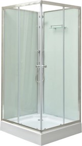 Polo White II 80x80 cm szögletes fehér hátfalas zuhanykabin zuhanytálcával