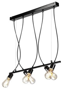 Csillár zsinóron TARO 5xE27/60W/230V fekete