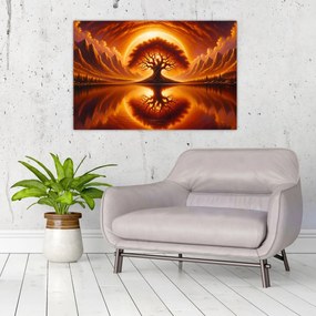 Kép – Fa a véres napban (90x60 cm)