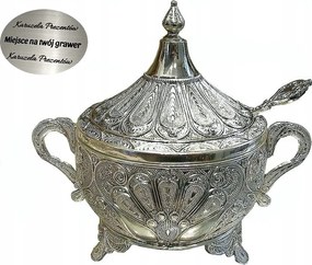 Cukortartó Ezüstözött Cukrászda Filigrán Mintával Búcsúajándék