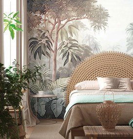 Fali fotótapéta Trópusi növényzet Retro a Flizelin