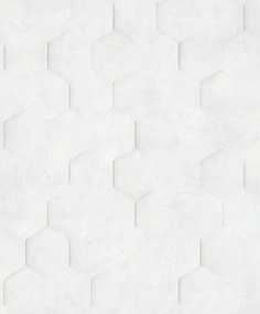 Tapéta Beton Minta 3D Hexagon Vinil Fehér Tapéta