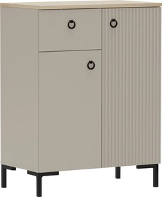 Komód, szürkésbarna Taupe/silverjack tölgy, DOMCA 2D1S