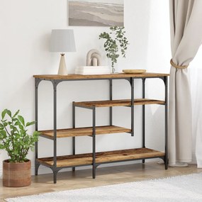 Konzolasztal Régi Fa 100x35x75 cm Mérnöki Fa és Acél
