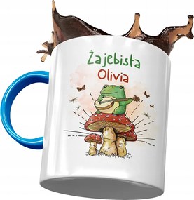 Kék Bögre Olivia Barátnő Feleség Ajándék Nyomtatott Fotóval