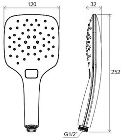 Ravak X07P348 - Kézi zuhanyfej nyomógombbal, fényes króm