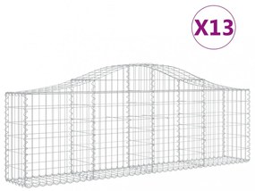 13 db íves horganyzott vas gabion kosár 200x30x60/80 cm