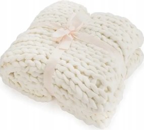 Takaró, pléd, vastag szövésű ágytakaró Smukee Ecru 120 x 150 cm