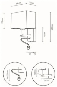 Spot-Light 57290974 - BOHO LED flexibilis lámpatest 1xE27/25W + LED/1W/230V tölgy