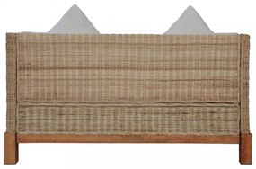 2 személyes természetes rattan kanapé párnával