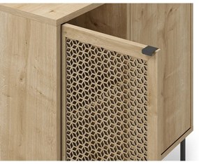 Natúr színű alacsony komód tölgyfa dekorral 80x80 cm Inca – Marckeric