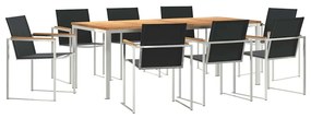 vidaXL Kert étkező szett 9 pcs Barna Tömör Teakfa