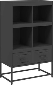 vidaXL fekete acél magasszekrény 68x39x111,5 cm
