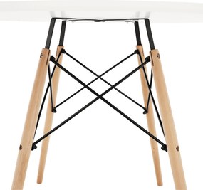 Étkezőasztal, fehér/bükk, átmérő 90 cm, GAMIN 2 NEW 90
