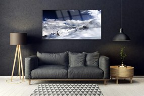Modern üvegkép Felhők Hegyi táj 100x50 cm