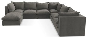 Sötétszürke sarokkanapé (jobb oldali-U alakú) Manao – Makamii