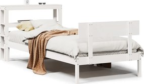 vidaXL fehér tömör fenyőfa ágy matrac nélkül 75 x 190 cm