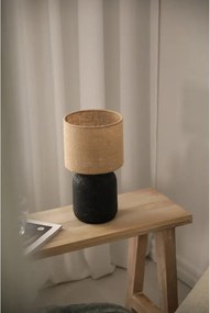 Fekete-natúr színű asztali lámpa juta búrával (magasság 32,5 cm) Montagna – Markslöjd