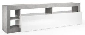 LENOR TV-állvány, fehér/szürke betonhatású