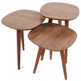 SZETT 3x TYN barna dohányzóasztal