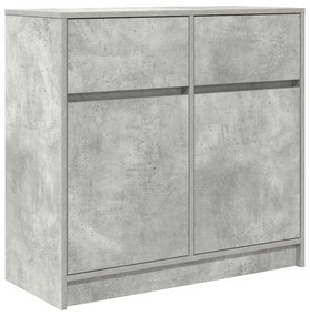 betonszürke szerelt fa tálalószekrény fiókos 80x34x76 cm