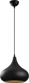 Sağlam 3774 fekete-arany fém függőlámpa, Ø30 cm