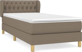 vidaXL tópszínű szövet rugós ágy matraccal 90 x 200 cm