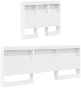 Könyvespolcos ágy Fehér 90x200 cm Mérnöki fa
