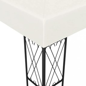 krémszínű szövet pavilon LED fényfüzérrel 3 x 3 m