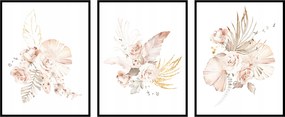 Növények virágok csokor fű poszter 3db 21x30cm