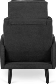 Pihenőfotel fekete színben, lábtartóval HENRY