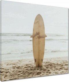 Vászonkép 60x60 Szörfös ölelés deszka