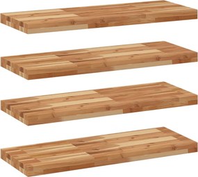 vidaXL 4 db olajbevonatú tömör akácfa függőpolc 80 x 30 x 4 cm